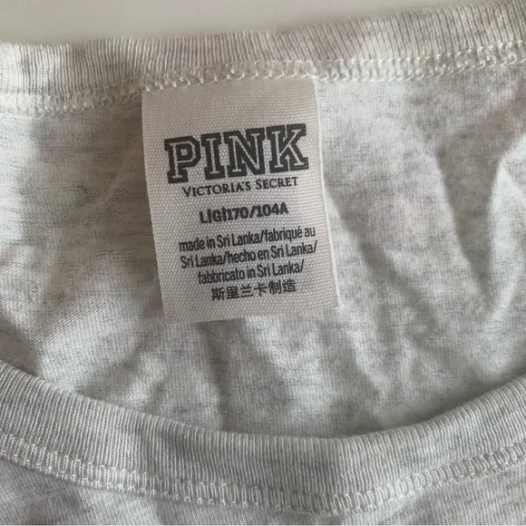 Victoria's Secret PINK Light Gray Tee - Picture 2 of 4